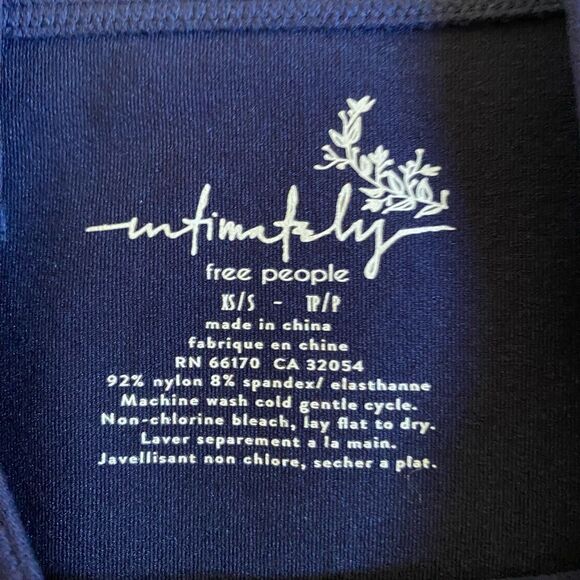 NWT Free People Intimately Scoop Neck Tank Top Size XS/S Crop Navy Blue Summer - Picture 13 of 14